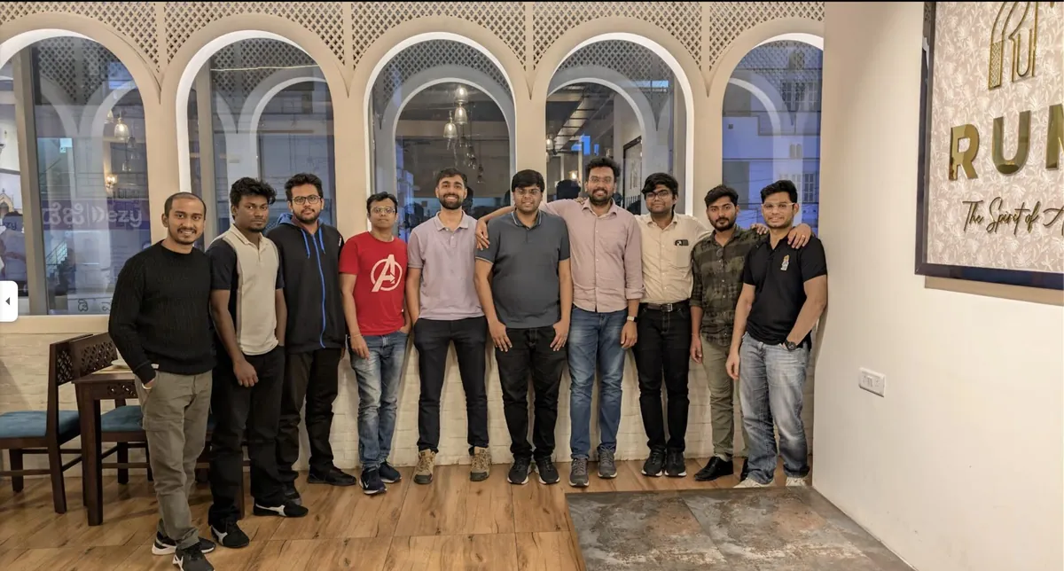 The team out together for dinner