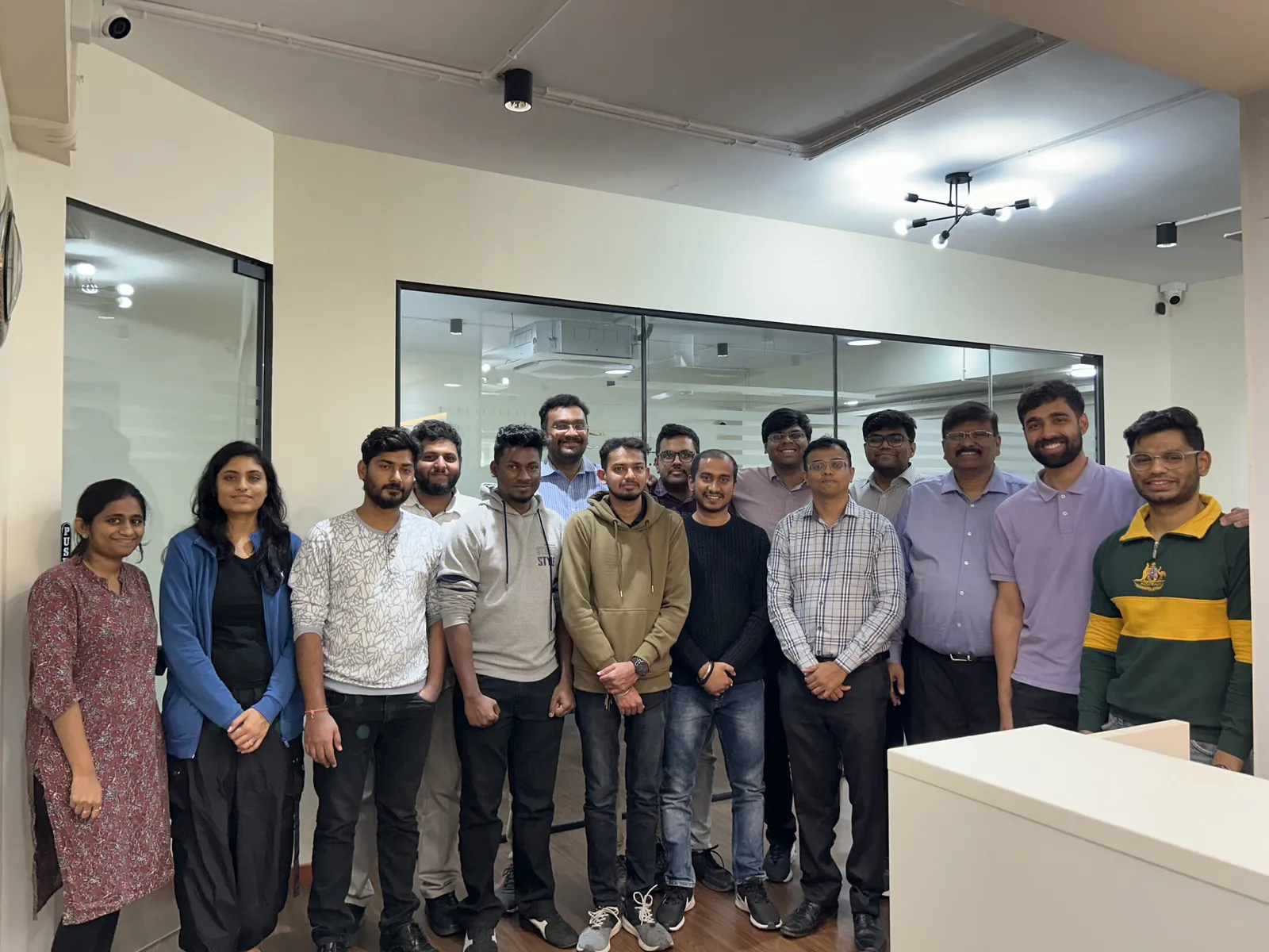 The India Satcom team gathered together at the Bengaluru office